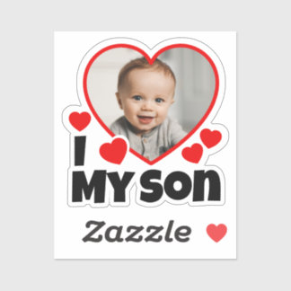 I Heart My Son Personalized Photo Vinyl Cut Sticker