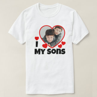 I Heart My Sons Personalized Photo T-Shirt