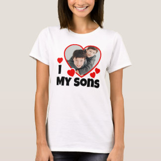 I Heart My Sons Personalized Photo T-Shirt