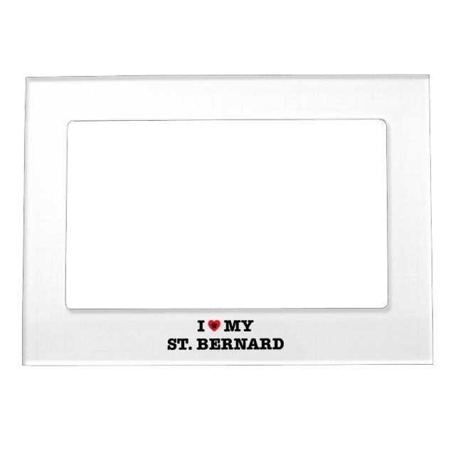 I Heart My St Bernard Magnetic Frame (Front)