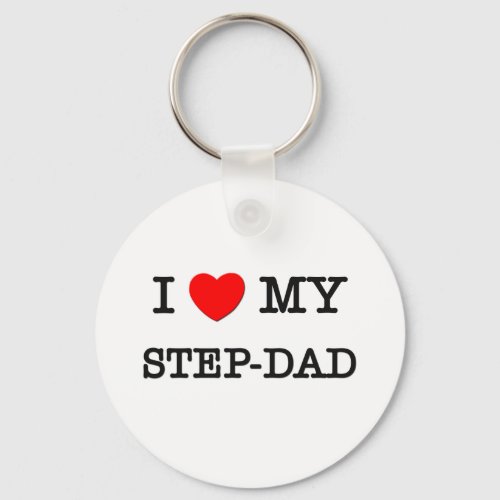 I Heart My STEP_DAD Keychain