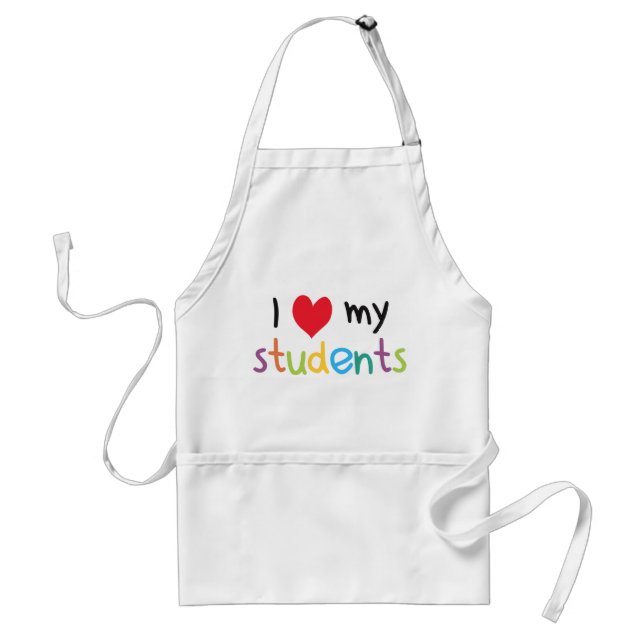 I Heart My Students Teacher Love Adult Apron (Front)