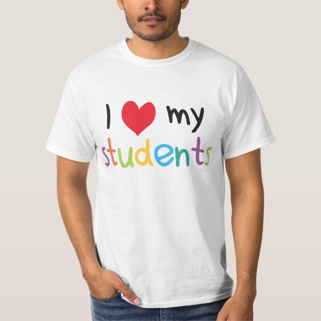 I Heart My Students Teacher Love T-Shirt (Front)