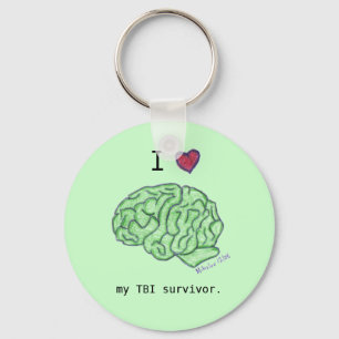 "I [heart] my TBI survivor" keychain