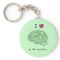 "I [heart] my TBI survivor" keychain