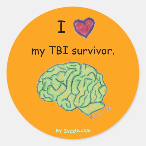 I heart my TBI survivor sticker