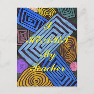 "I Heart My Teacher" Appreciation Postcard
