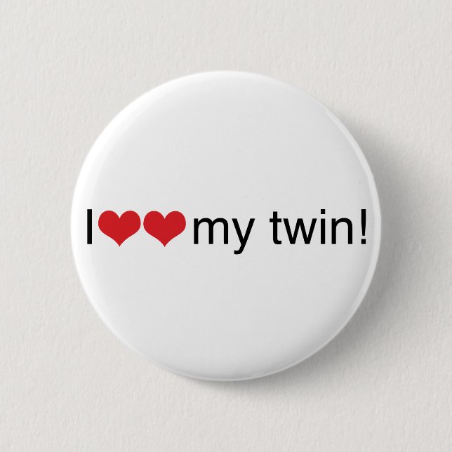 I Heart My Twin Pinback Button (Front)