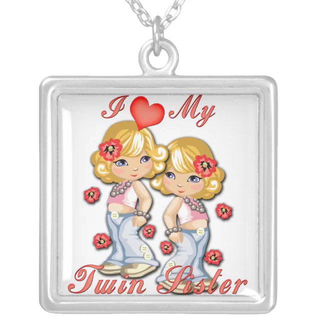 I Heart My Twin Sister Necklace Zazzle
