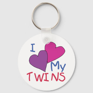 I Heart My Twins Keychain