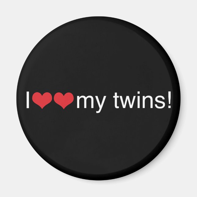 I Heart My Twins Magnet (Front)