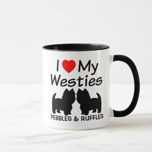 I Heart My Two Westie Dogs Mug