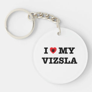 I Heart My Vizsla Acrylic Keychain
