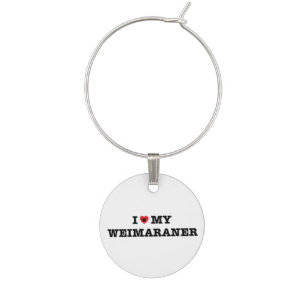 I Heart My Weimaraner Wine Charm