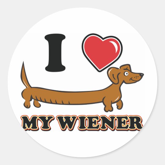 I-HEART-MY-WEINER CLASSIC ROUND STICKER