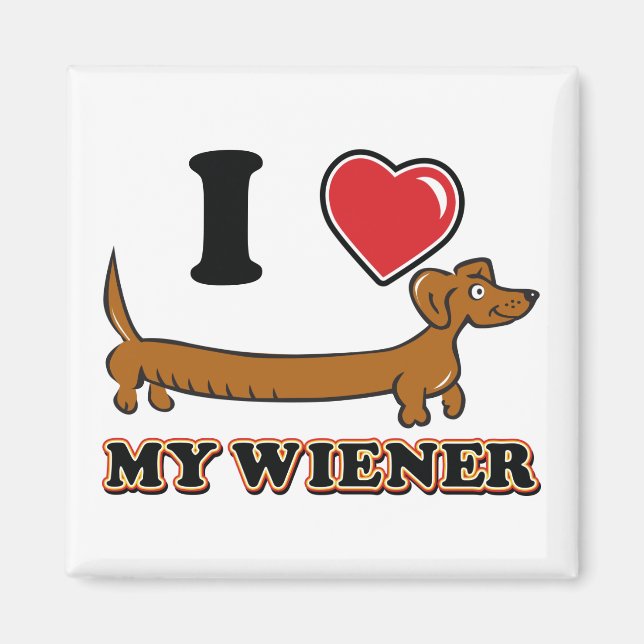 I-HEART-MY-Weiner Magnet (Front)