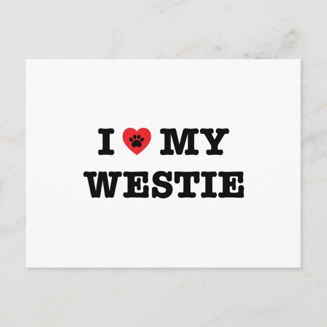 I Heart My Westie Postcard (Front)