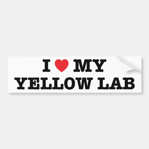 I Heart My Yellow Lab Bumper Sticker