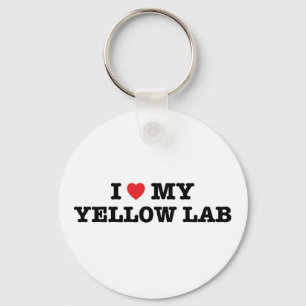 I Heart My Yellow Lab Keychain