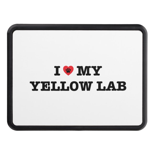I Heart My Yellow Lab Trailer Hitch Cover (Front)