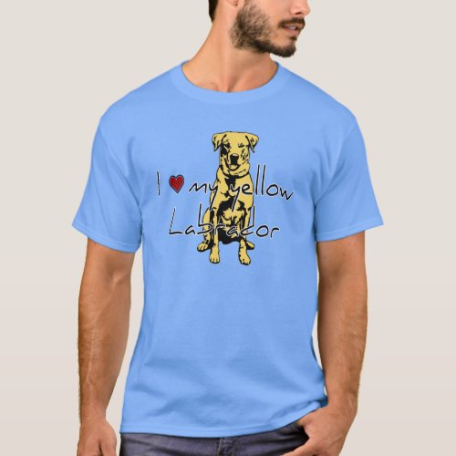 I heart my yellow Labrador with graphic T_Shirt