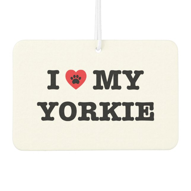 I Heart My Yorkie Car Air Freshener (Front)
