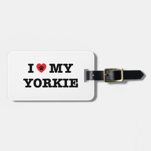 I Heart My Yorkie Luggage Tag