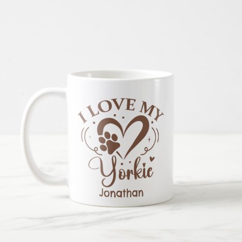 I Heart My Yorkie Personalized Coffee Mug