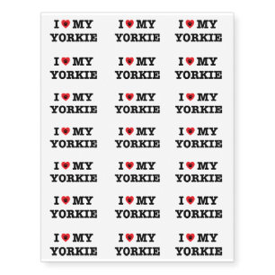 I Heart My Yorkie Temporary Tattoos