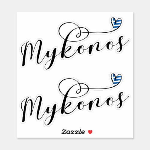 I Heart Mykonos Greece Sticker