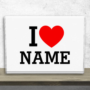 I Heart Name Acrylic Award