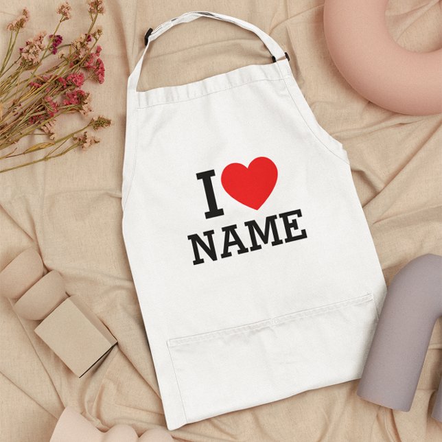 I Heart Name Adult Apron (Creator Uploaded)