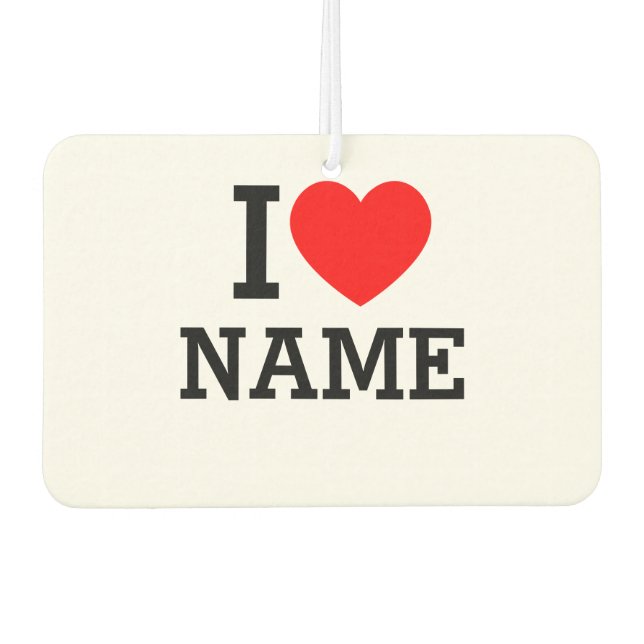 I Heart Name Air Freshener (Front)