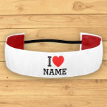 I Heart Name Athletic Headband<br><div class="desc">Write your desired Name or Text on the name Section.</div>