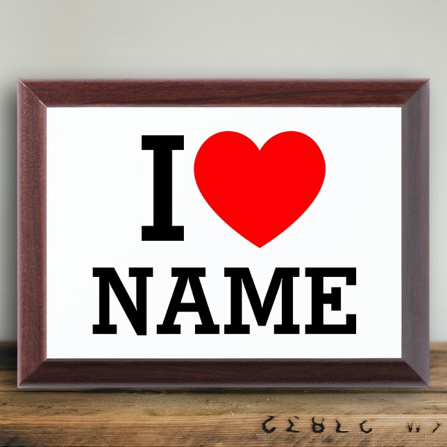 I Heart Name Award Plaque (Creator Uploaded)