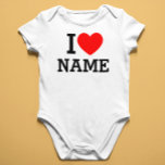 I Heart Name Baby Bodysuit