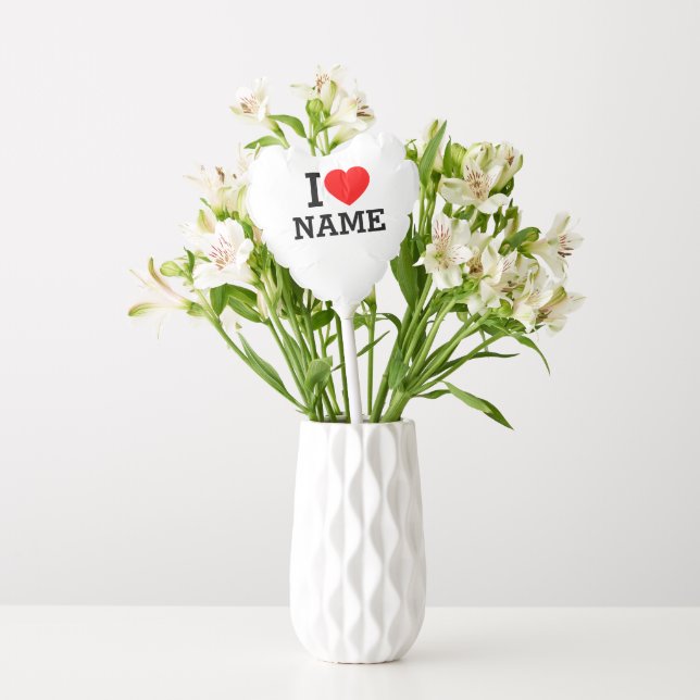 I Heart Name Balloon (Vase)