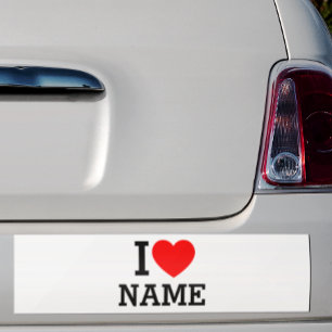 I Heart Name Bumper Sticker