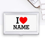 I Heart Name Business Card Case<br><div class="desc">Write your desired Name or Text on the name Section.</div>