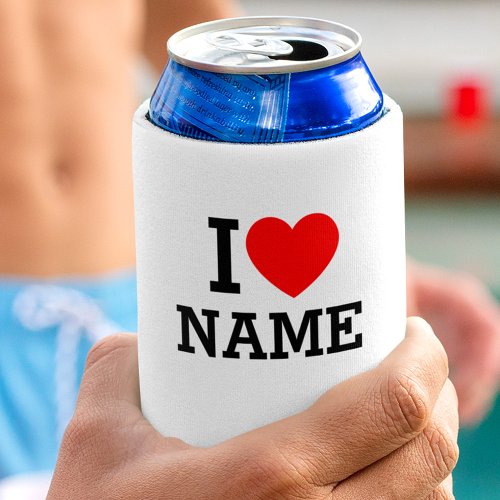 I Heart Name Can Cooler