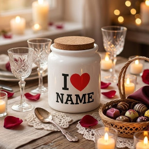 I Heart Name Candy Jar