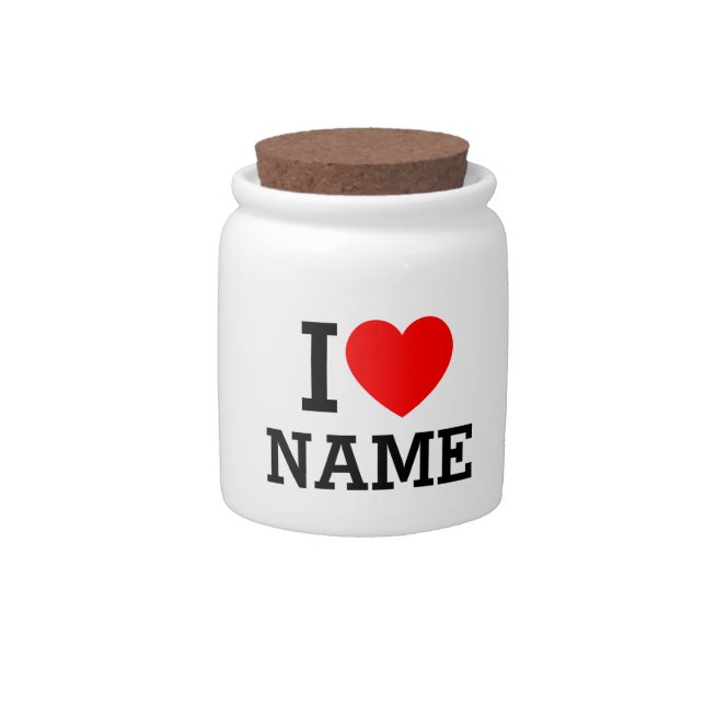 I Heart Name Candy Jar (Front)