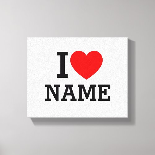 I Heart Name Canvas Print