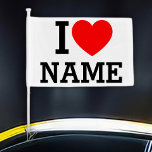 I Heart Name Car Flag<br><div class="desc">Write your desired Name or Text on the name Section.</div>