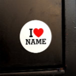 I Heart Name Classic Round Sticker