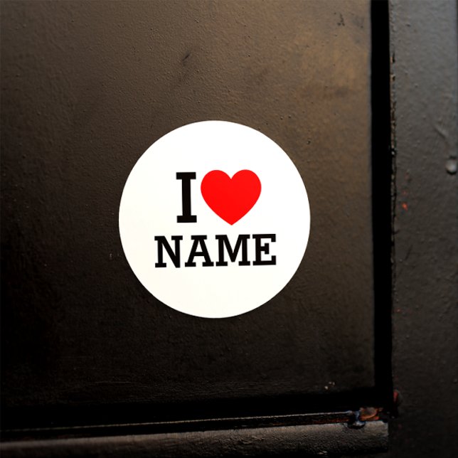 I Heart Name Classic Round Sticker (Creator Uploaded)