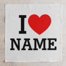 I Heart Name Cloth Napkin