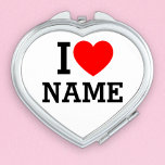 I Heart Name Compact Mirror<br><div class="desc">Write your desired Name or Text on the name Section.</div>