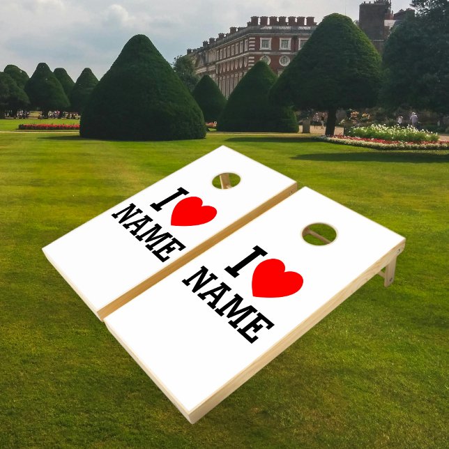 I Heart Name Cornhole Set (Creator Uploaded)