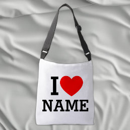 I Heart Name Crossbody Bag